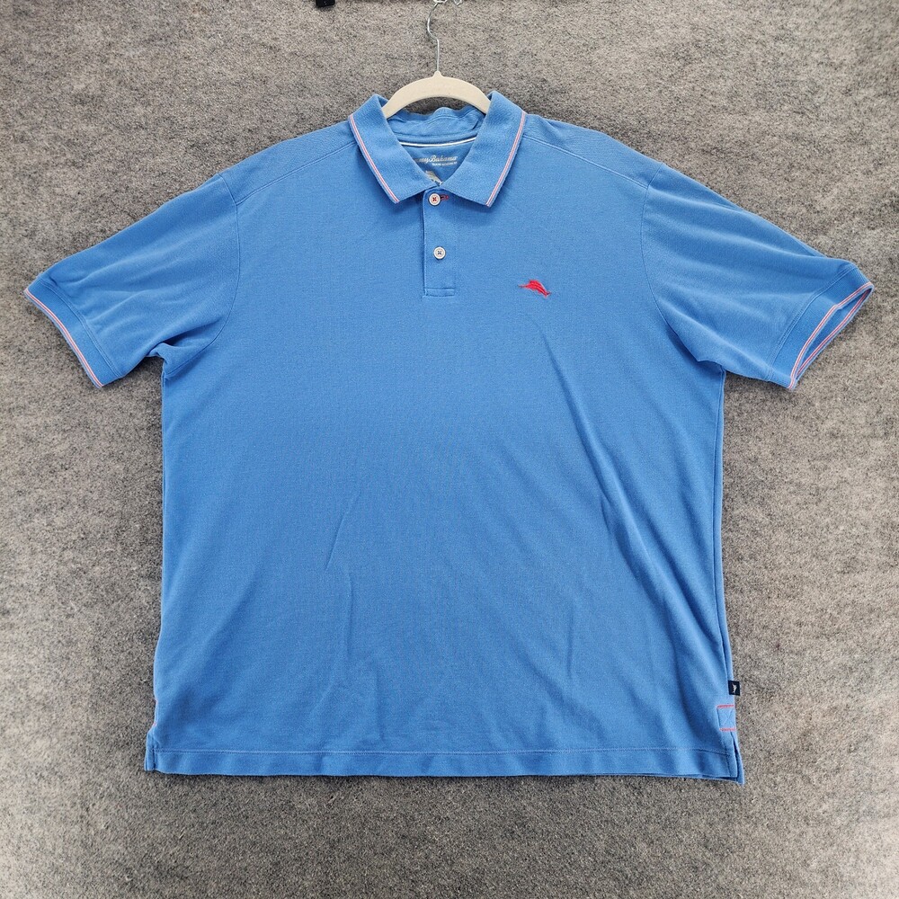 Tommy Bahama Polo Shirt Mens XL Short Sleeve Blue Island Modern Fit